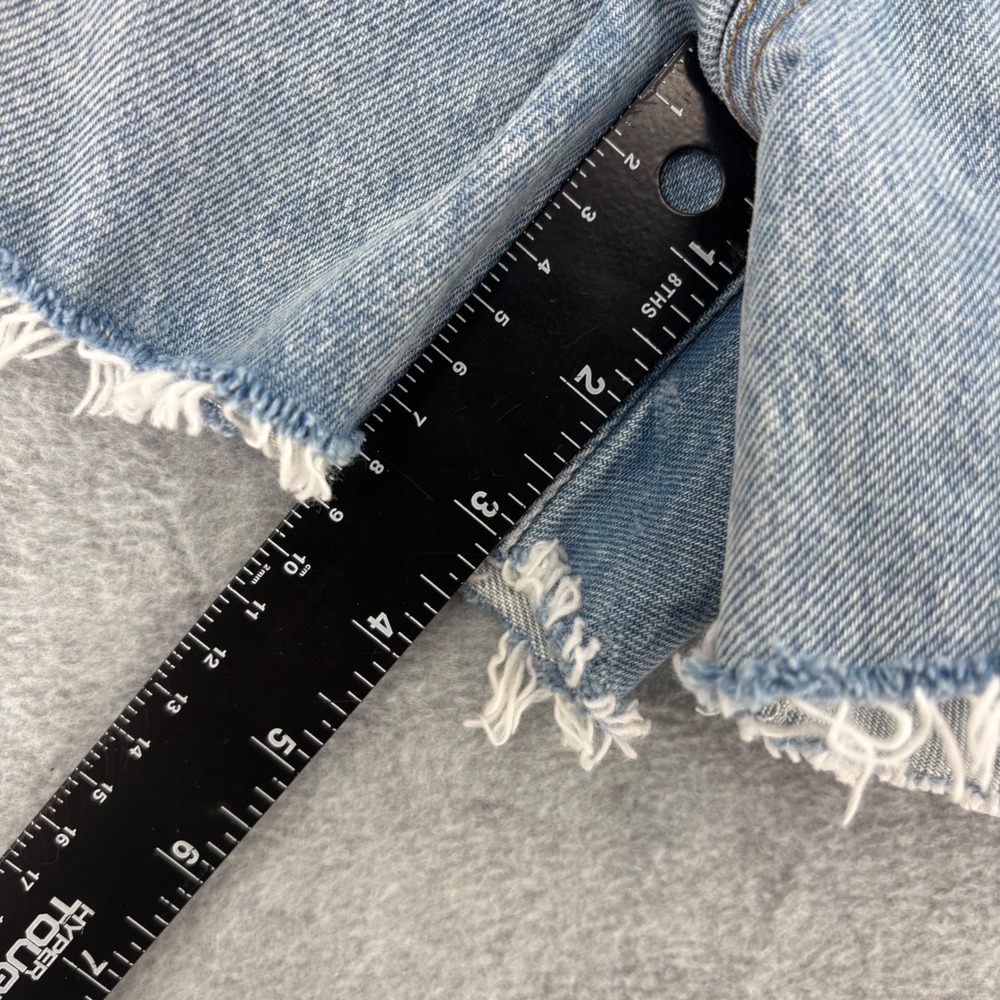 AGOLDE Dee Short Womens 26 Blue Distressed High Rise Button Fly Denim Cutoffs - Picture 5 of 10